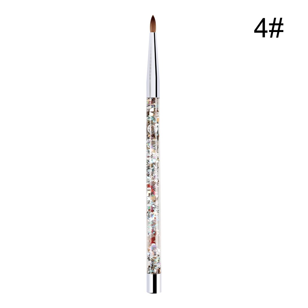 1PC Acrylic Nail Art Brush UV Gel Carving Pen Brush Liquid Powder DIY Nail Drawing Glitter Handle Round Oval Painting Brush: A-4