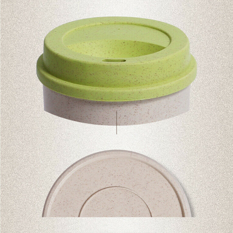 Taza de paja de trigo con tapa para el hogar, botella de agua portátil de viaje, respetuosa con el medio ambiente, 350ml, 450ml, 550ml