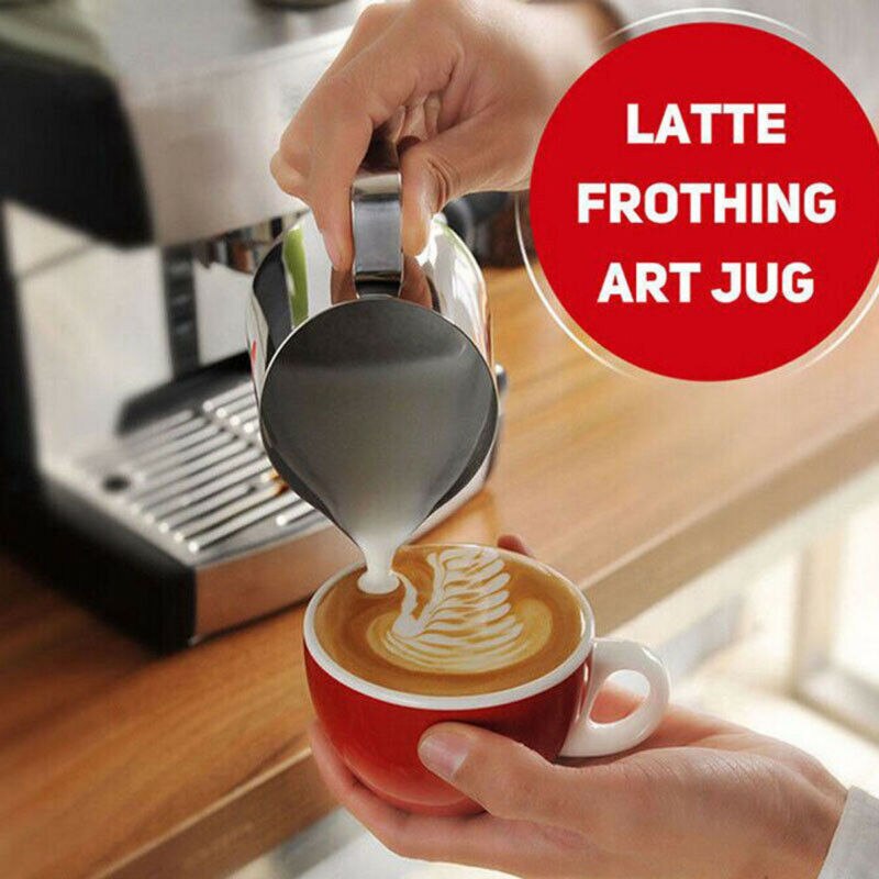 Rustfritt stål skumming kaffekanne pull blomsterkopp espresso cappuccino kopper melkekanne melkeskummer skummekanne latte art
