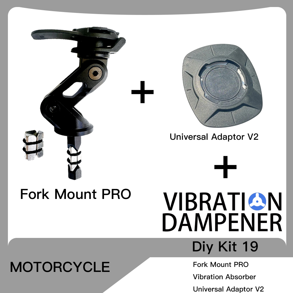 Motorcycle Handlebar Clamp Stem Fork Mount PRO Holder Phone Mount Vibration Dampener MAG Universal Adaptors Wireless Charger: light yellow