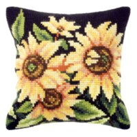 1flowers 04 DIY Needlework Kit Acrylic Yarn Embroidery Pillow Tapestry Canvas Cushion Front Cross Stitch Pillowcase-: plum