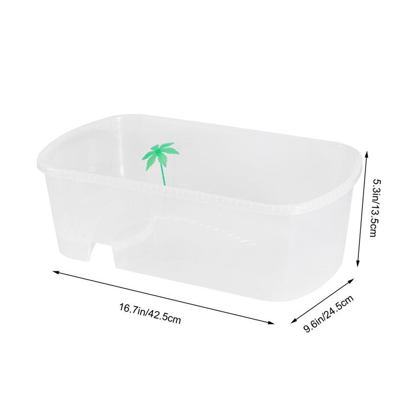 Reptiles Amphibians Habitat Terrarium Vivarium Tank Breeding Box with Coconut Tree for Terrapin Tortoise Turtle Lizard Spider