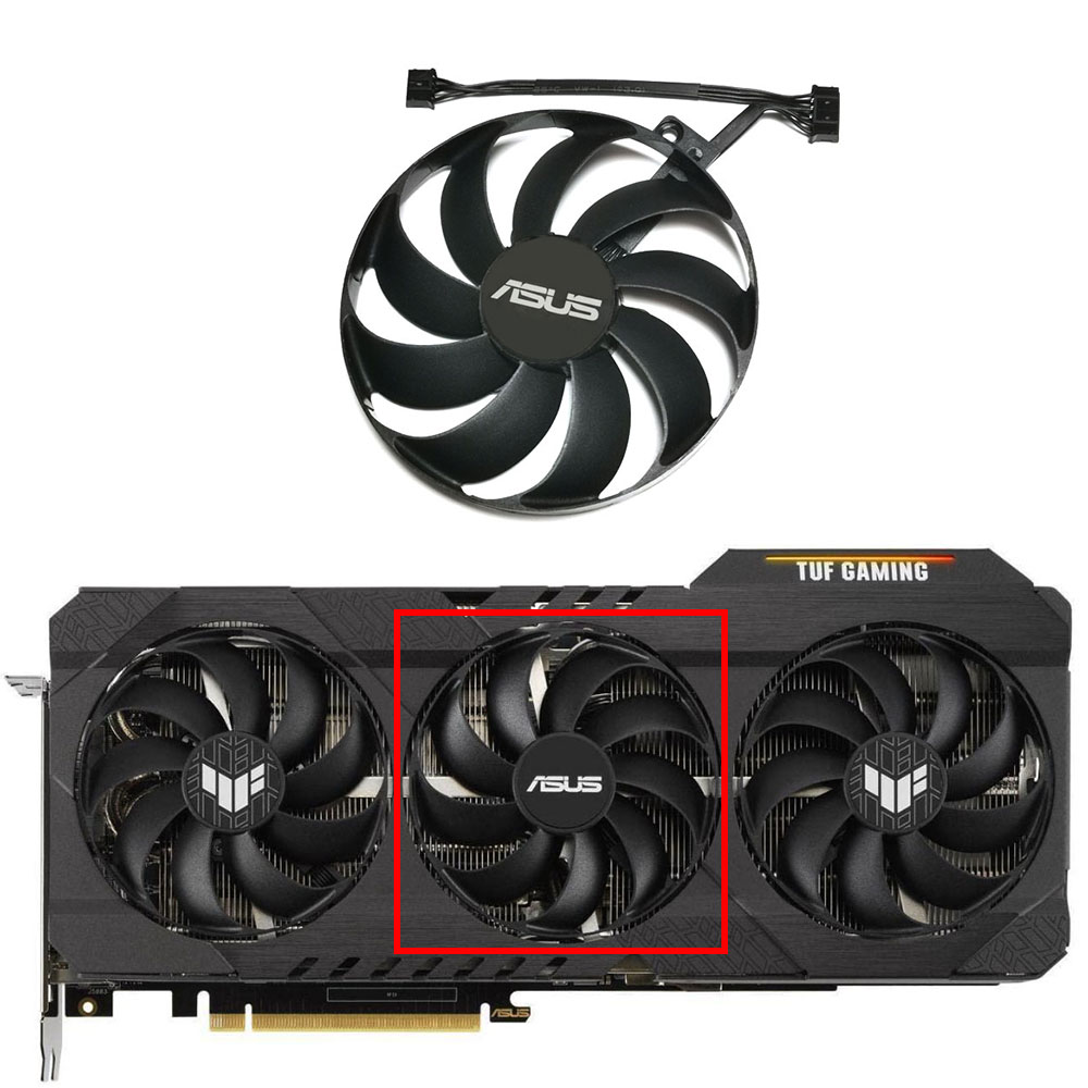 CF9010U12D T129215BU PLD09210S12H Video card cooling fan，For ASUS TUF RTX 3060、3060TI、3070、3070TI、3080、3080TI、3090 GAMING: Brown