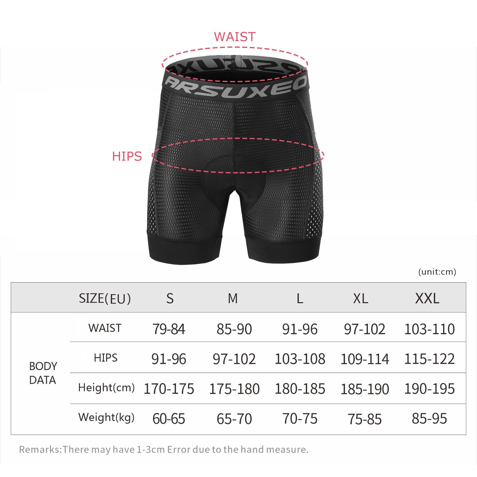 Arsuxeo Men&#39;s Shorts Cycling Underwear Shorts 5D Gel Padded Quick Dry Shockproof MTB Bike Bicycle Riding Shorts Ciclismo Ropa