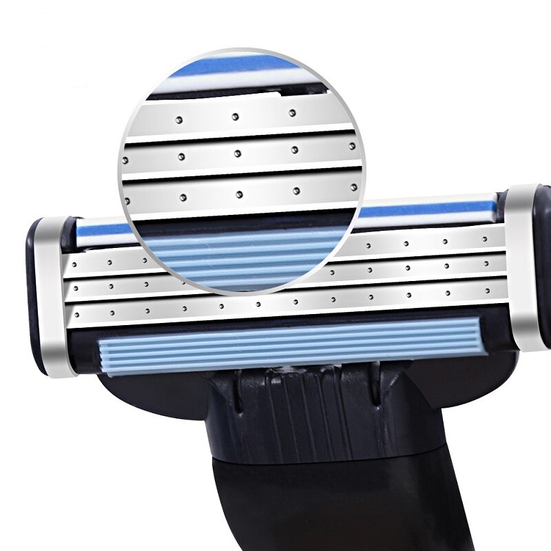 20 stuks roestvrijstalen anti-slip scheerapparaat voor mannen, 3 lagen, schoonheid, veiligheid, scheerapparaat voor mannen, scheermesjes, vervangende kop