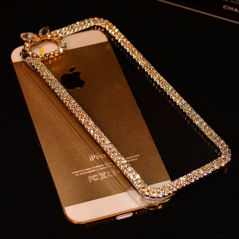Luksus rhinestone diamant bling klo kæde smykker krystal telefon tilfælde dække til iphone 4 4s 5 5s 5se 6 6s 7 plus sag 3d kanin: Til iphone 6 6s
