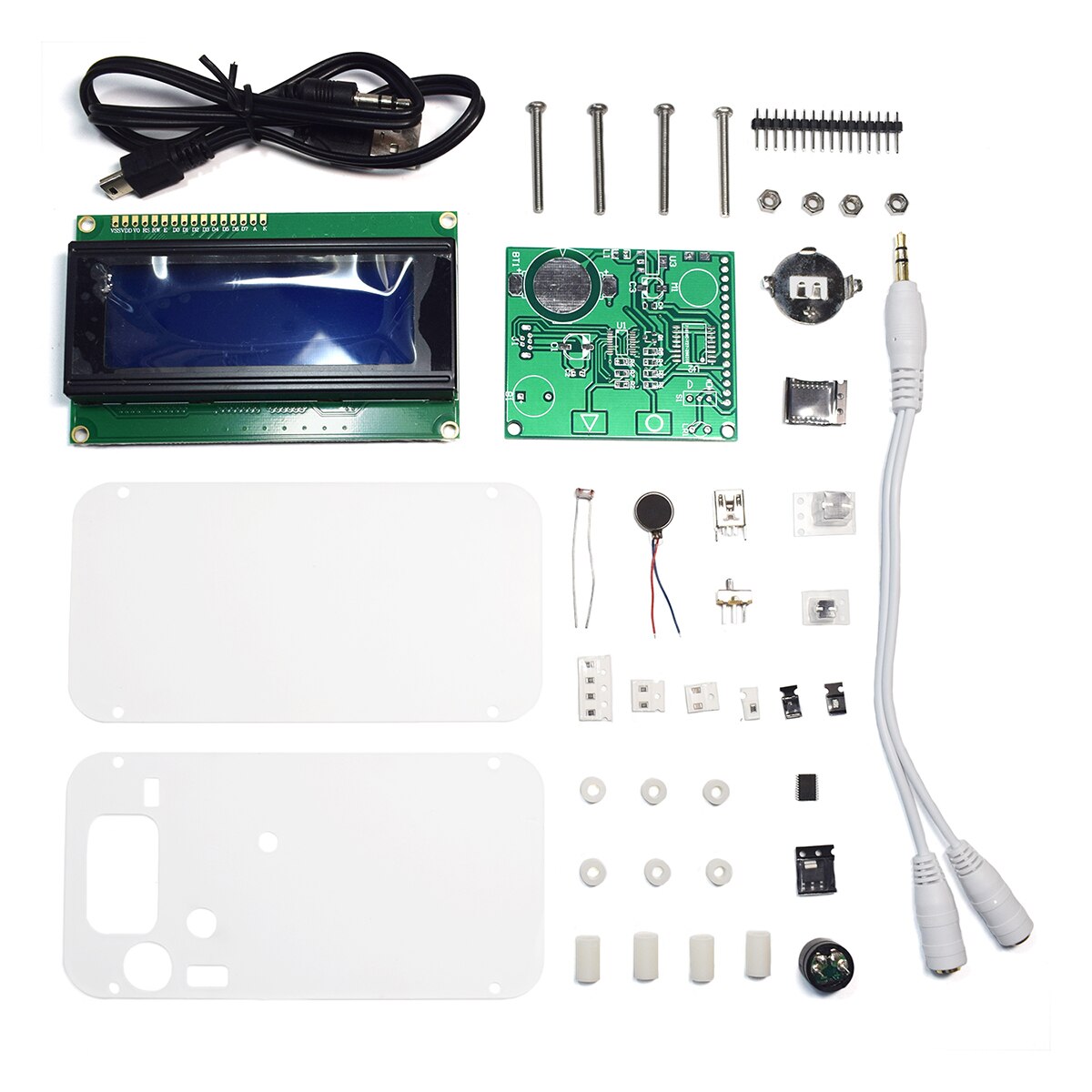 Klok Module Kit Lcd Muziek Klok Grote Lettertype 4-Digit Digitale Multifunctionele Klok Met Tijd/Datum/Week/Temperatuur/Wekker