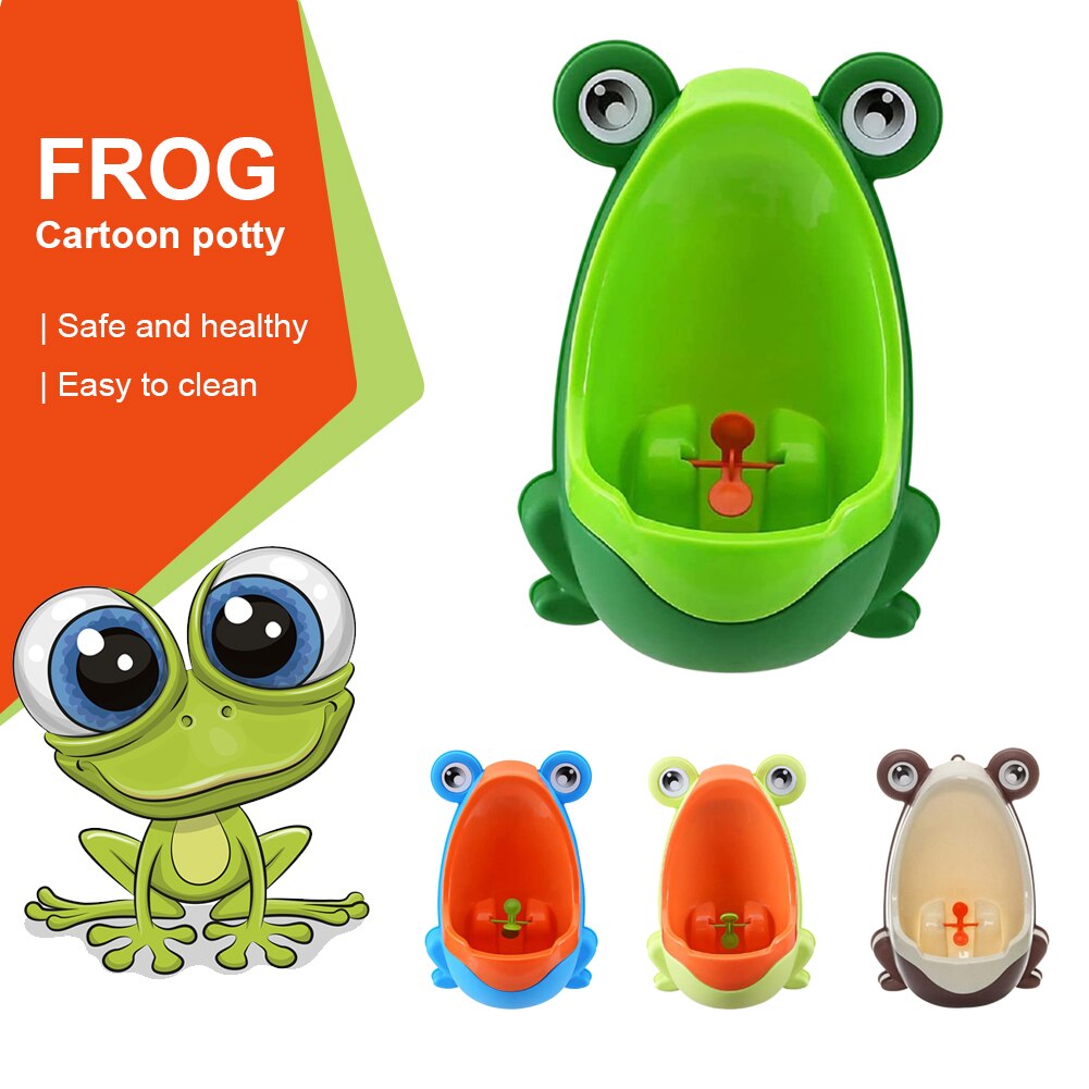 Pisuar dla chłopców nocnik dla dziecka trening toaletowy kształt żaby pisuar nocnik dla malucha chłopcy niemowlę Pee trening z wiatrakiem