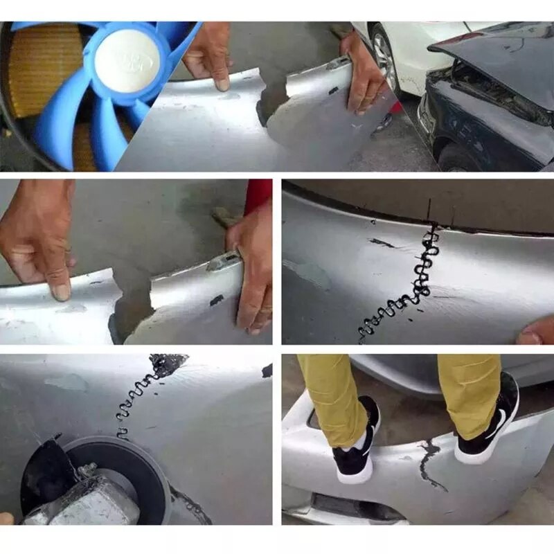 Quente grampeador térmico grampos kit de reparo plástico 100 pces 0.6 semi onda pré-corte para grampeador quente carro pára-choques de soldagem de plástico