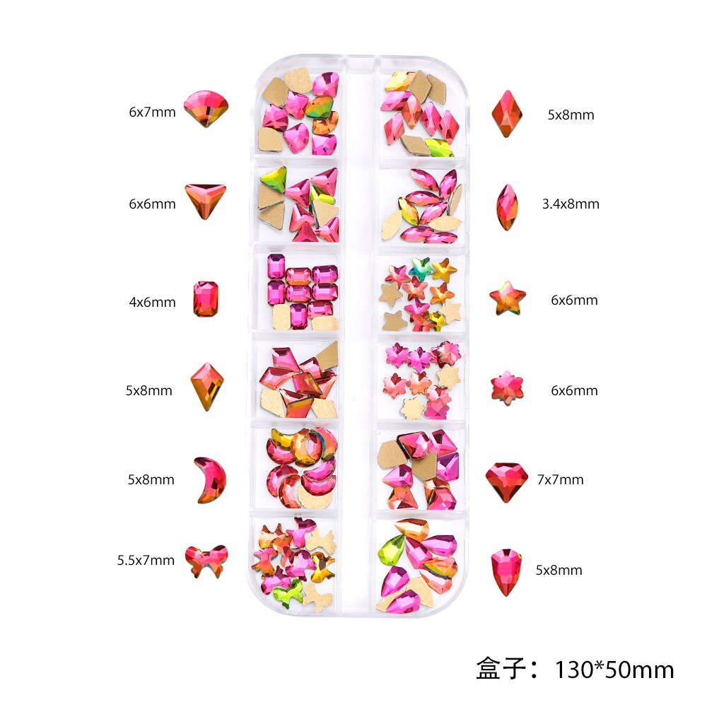 3d nagelbedels tips decoratie glitter steen nail art strass steentjes kristal manicure accessoires: Dk2185-9