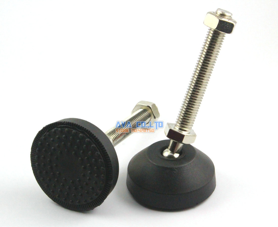 4 Pieces 60mm Swivel Base M12*80mm Adjustable Lathe Leg Articulating Leveling Feet