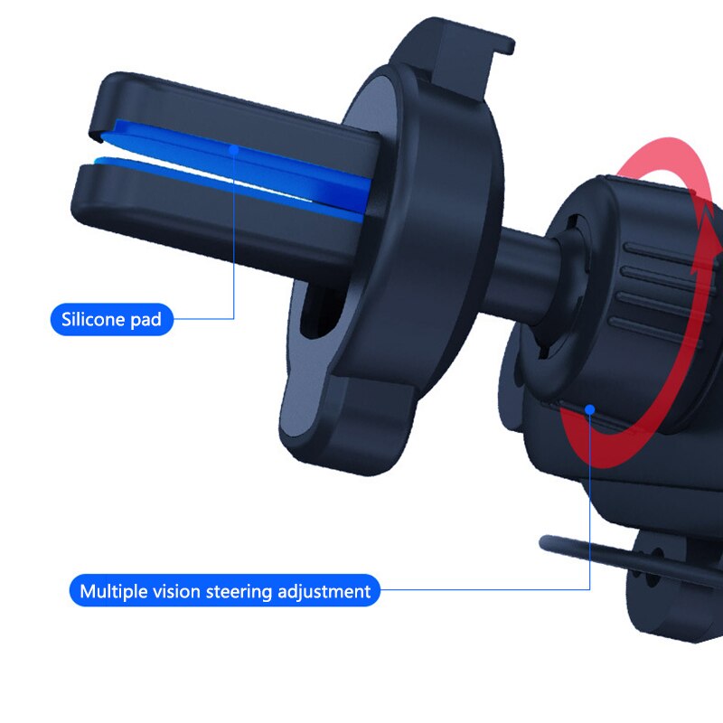 Universele auto mobiele telefoon zwaartekracht auto ventilatierooster montagebeugel uitlaat clip telefoonhouder 360 graden rotatie voor iphone samsung