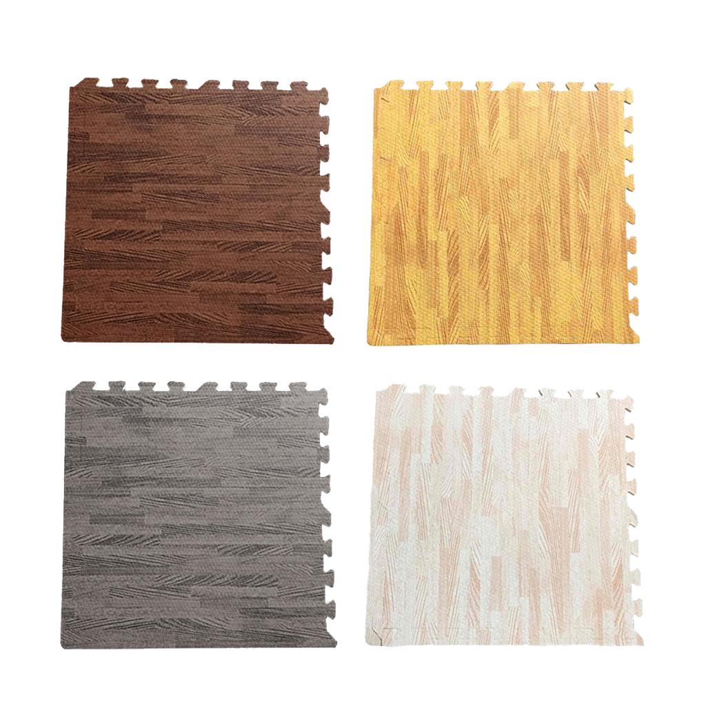 16 Pcs Interlocking Floor Mat EVA Foam Tiles Wood Grain Gym Exercise