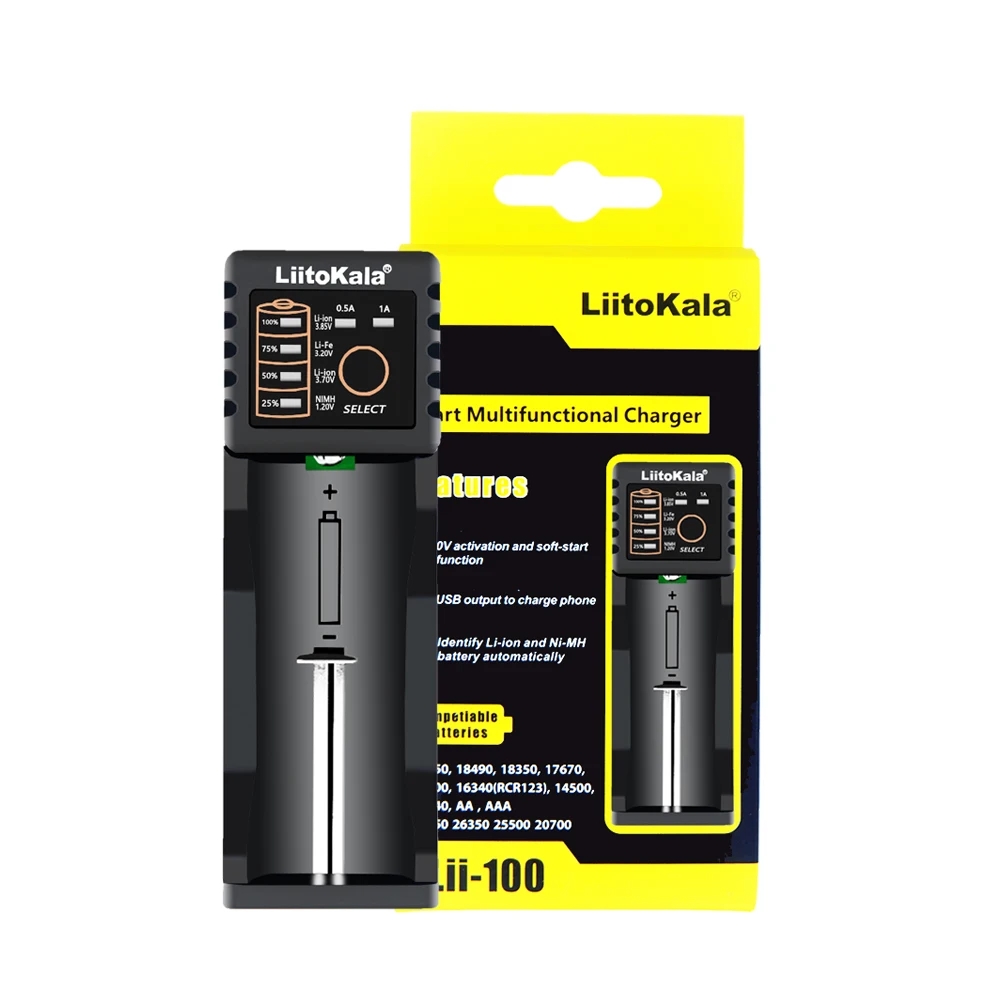 LiitoKala Lii-100B lii100 lii202 lii402 lii500 lii600 lii-500s Battery Charger: WHITE