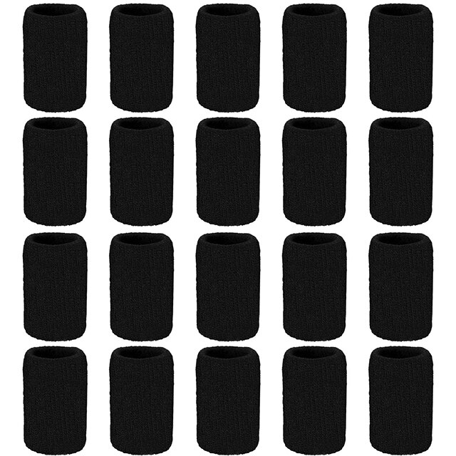 20 Stuks Vinger Mouwen Protectors Duim Brace Ondersteuning Elastische Compressie Protector Voor Verlichten Pijn Artritis Sport: 20 pcs Black