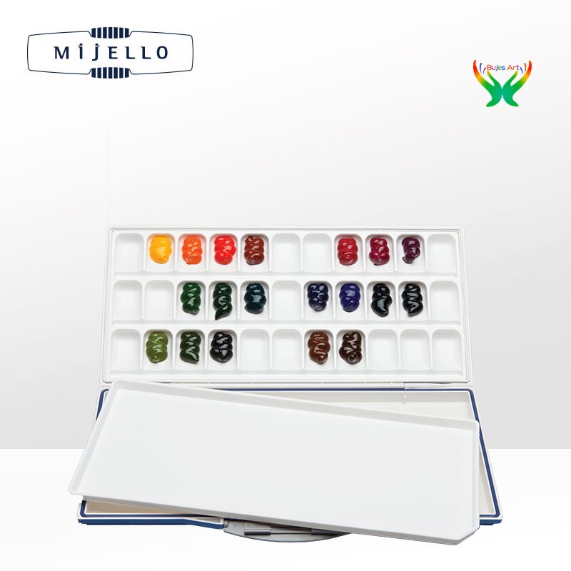 Mijello Aquarel Geïmporteerd Uit Korea Hydrateert 24/33 Doos Draagbare Kleurenpalet, Kleurenpalet, Olieverf Acryl Palet