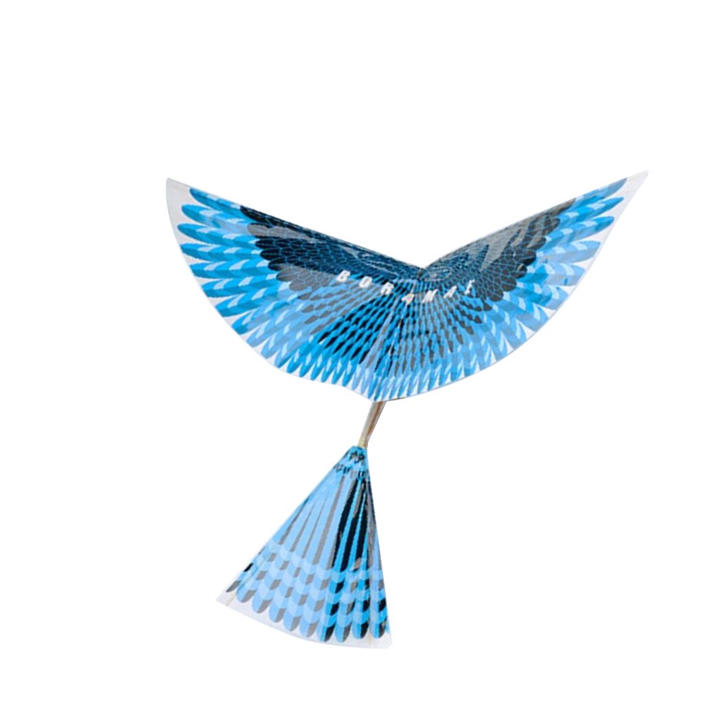 Gummibånd drevet ornitopter legetøj diy klappende fugleplan legetøj med mekaniske vinger