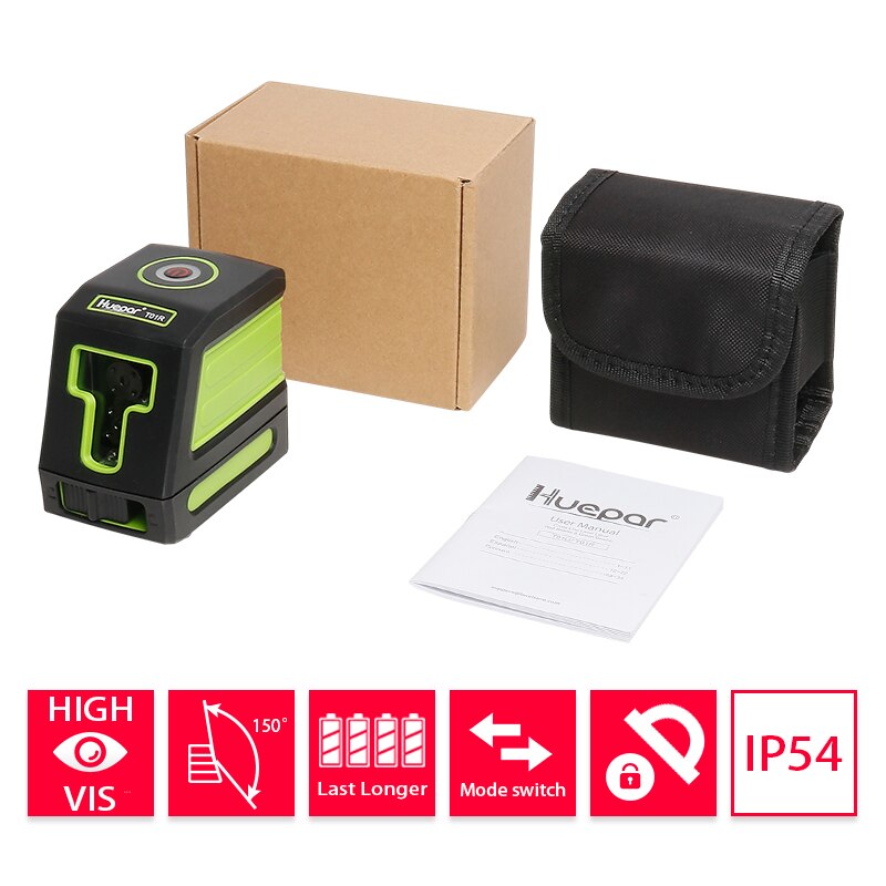 Huepar samopoziomujące lasery pionowe i poziome czerwona belka laser krzyżowy poziomica laserowa nivel: Default Title