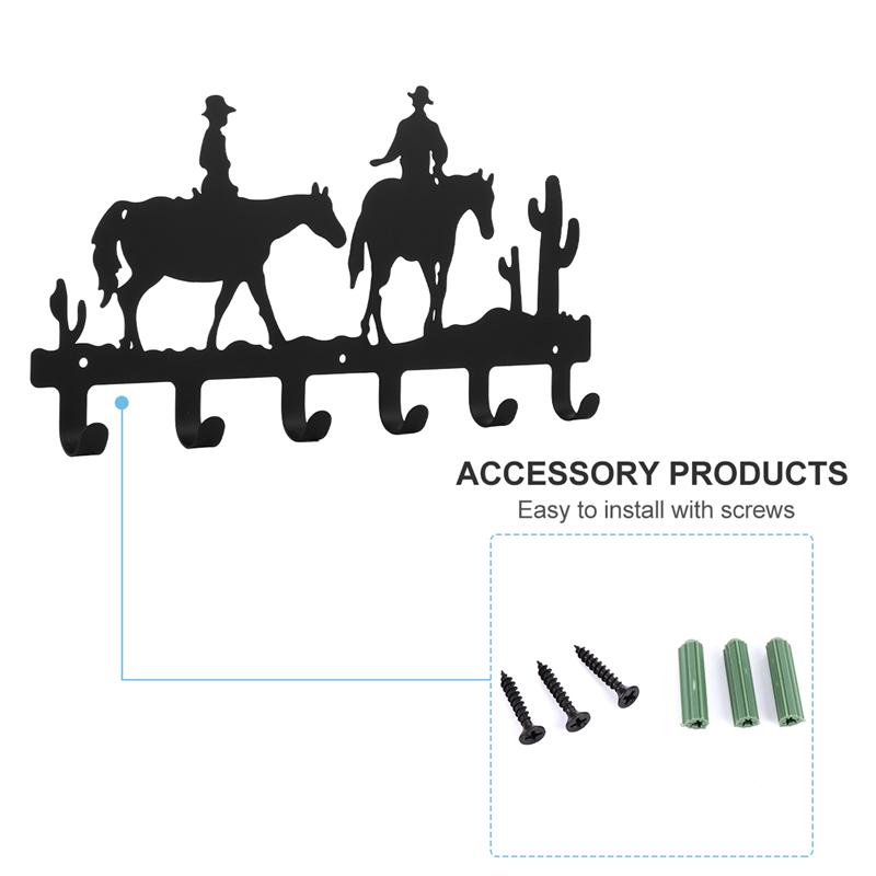 1 Pc West Cowboy Hook Coat Hook Door Hook Iron Wall Hanger Coat Hook Porch Hanging For Living Room Door Wall Bedroom