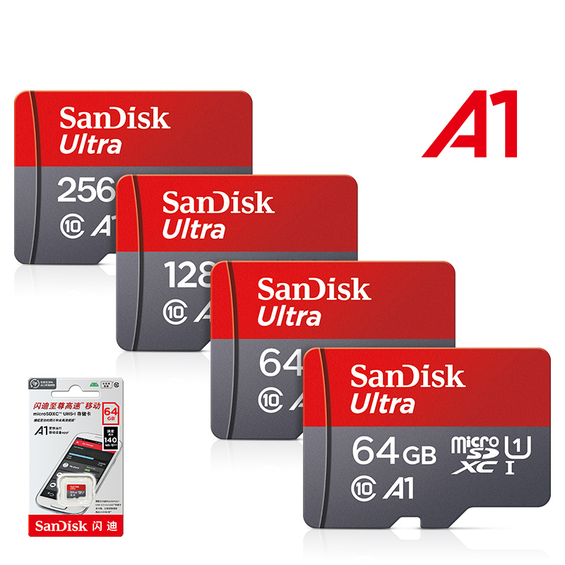 100% Original SanDisk memory card 32GB micro tf sd card 64GB 128GB 256GB tarjeta micro tf 32G 256G U3 mini TF card card reader