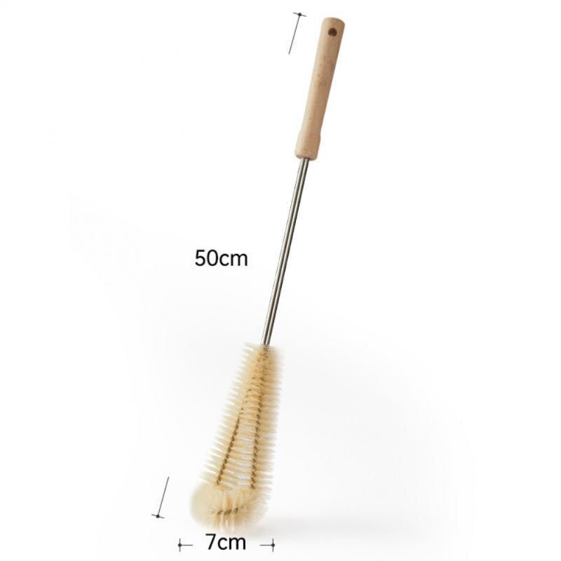 Extra Long Wooden Handle Cup Brush Baby Bottle Brush Set Nylon Kitchen Glass Vacuum Flask Cleaning Cup Brush: 4