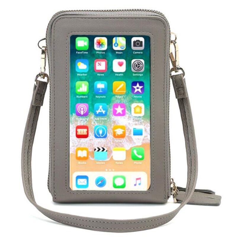 Bolso multifunción para teléfono móvil, bandolera transparente con correa para el hombro, para el pecho, monedero, bandolera de mujer: Dark Gray