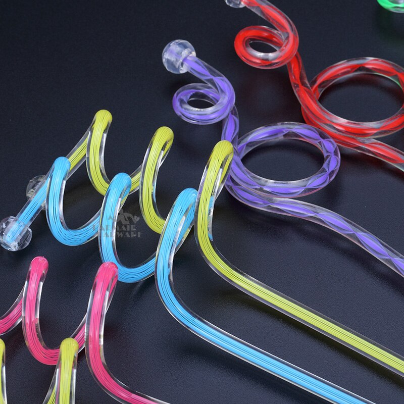 10 stk 23cm/29cm akryl frugtcocktail pick stick ske, spiral mønster bar tedråbe ske cocktail pick piskeris tilfældige farver