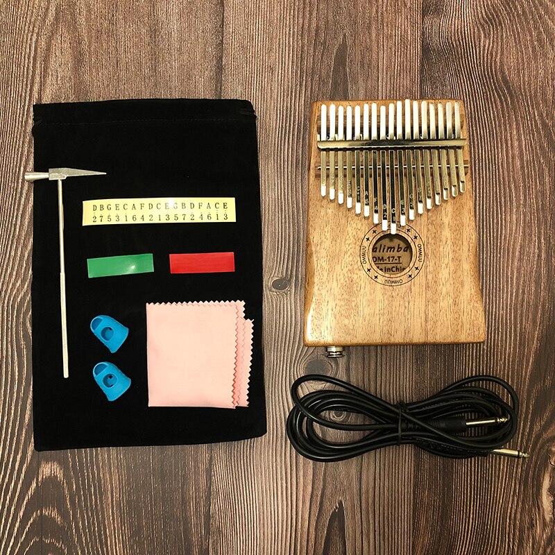 Kabel 17 Sleutel Kalimba Afrikaanse Solid Mahonie Duim Vinger Piano Sanza 17 sleutel Massief Houten Kalimba Mbira Duim kalimba