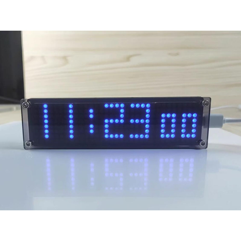 ESP8266 WIFI horloge réseau synchronisation affichage numérique LED matrice de points horloge rouge bleu vert blanc temps TYPE-C puissance wifi montre