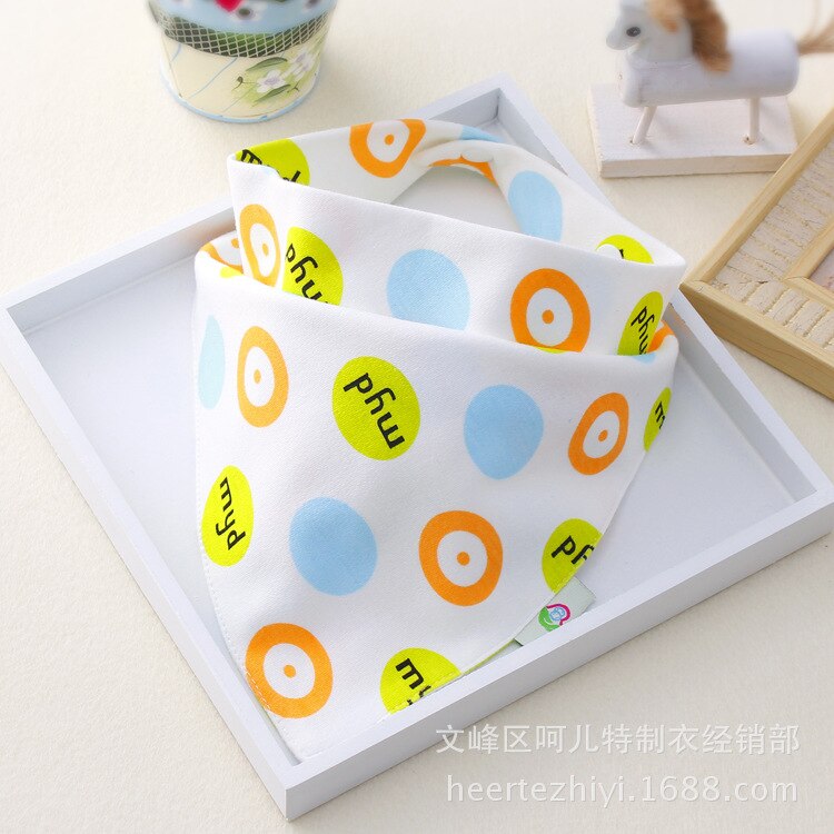 Baby Driehoek Slabbetjes Katoen Slabbetjes Cartoon Baby Speeksel Handdoek Feeding Schort Bandana Herbruikbare Doek Doekjes: WHT073S