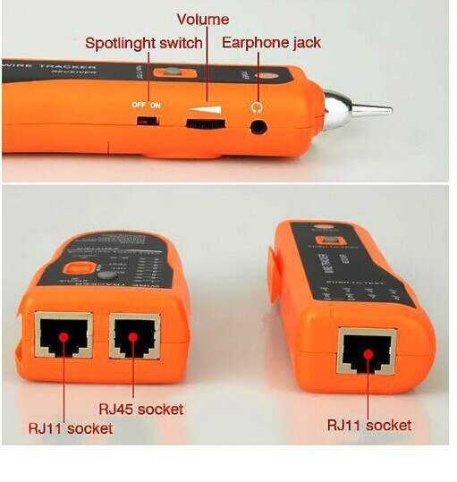 XQ-350 RJ45 RJ11 Cat5 Cat6 Fio Rastreador Scanning Detector de Rede Ethernet LAN Cable Tester Telefone Gerador de Diagnosticar Ferramenta