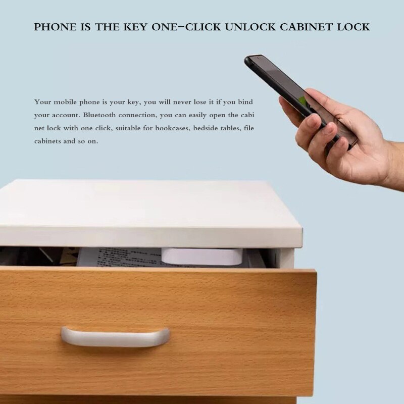 Smart Drawer Cabinet Lock Keyless Bluetooth APP Remote Unlock Anti Theft Child Safety File Security Smart Lock