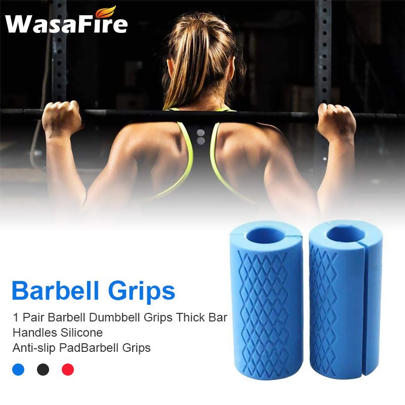 1 Paar Bar Grips Barbell Halter Grips Siliconen Anti-Slip Bescherm Pad Handgrepen Training Intensiveren Onderarm Gewichtheffen Vet Grip