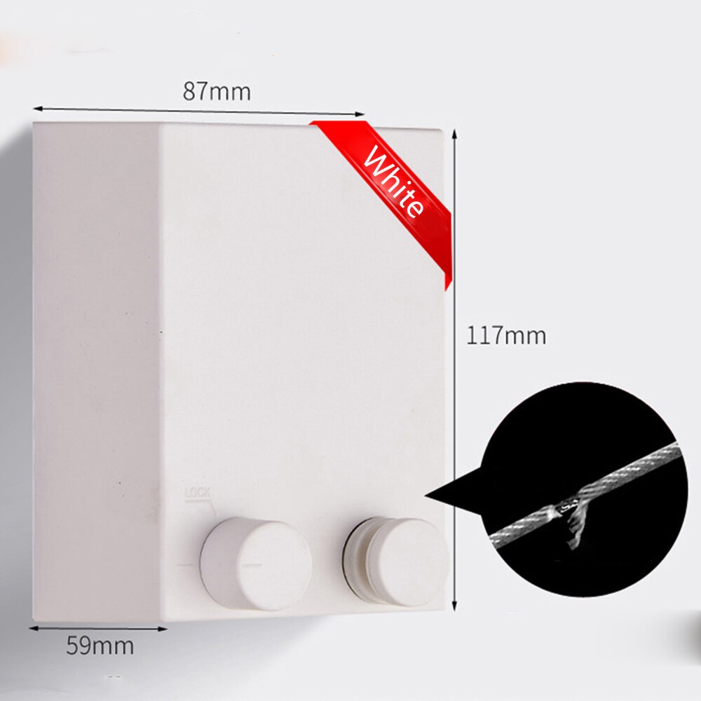 ADOREHOUSE-tendedero retráctil para colgar en la pared, colgador de ropa para interior, suministros de almacenamiento de ropa para el hogar: White
