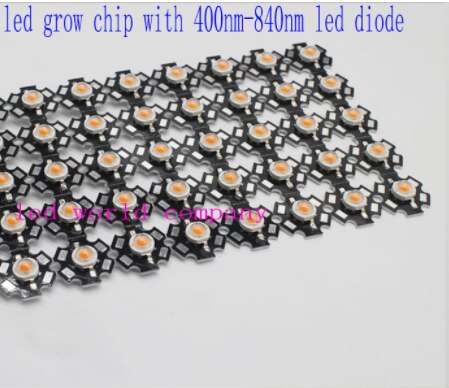 1w 3w 5w full spectrum led grow light chip 380-840nm , best led grow chip for indoor plant grow: 10PCS / With 20mm PCB / 1W