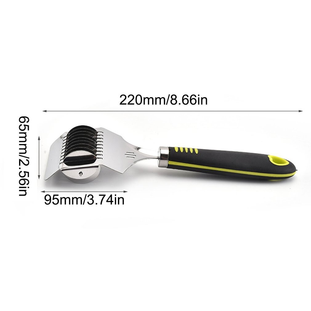 Noodle Cutter Roller Non-slip Comfort Handle Stainless Steel Pasta Spaghetti Maker Noodle Lattice Roller Dough Cutter