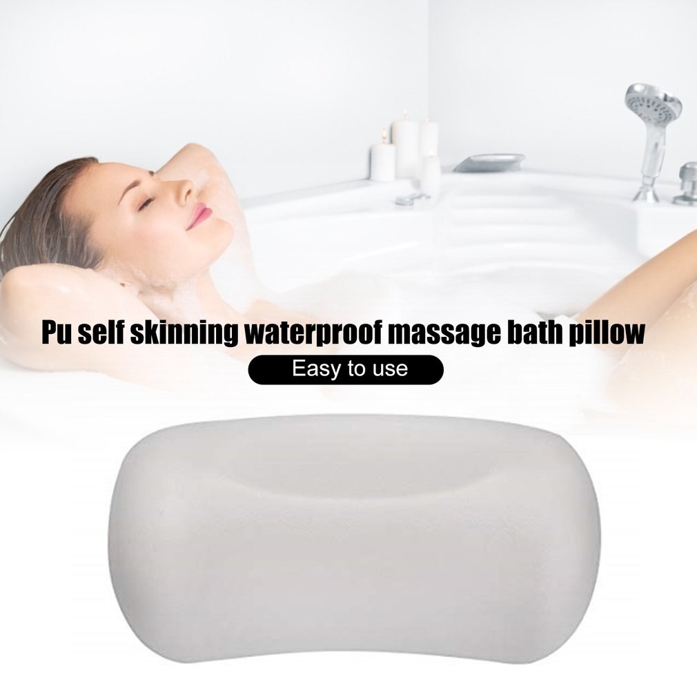 Pu Self-Skinning Waterdichte Massage Spa Bad Kussens Soft Bad Kussen Met 2 Sucker Krachtige Antislip Waterdichte ademend