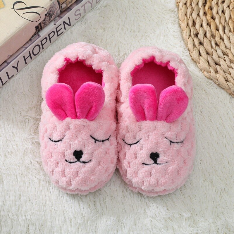 Lemonkid Winter freundlicher Hausschuhe Niedlichen Karikatur Pinguin drinnen Schuhe freundlicher Plüsch Hausschuhe Jungen Mädchen Hause Baumwolle Schuhe 5 Farbe: Hase / 8