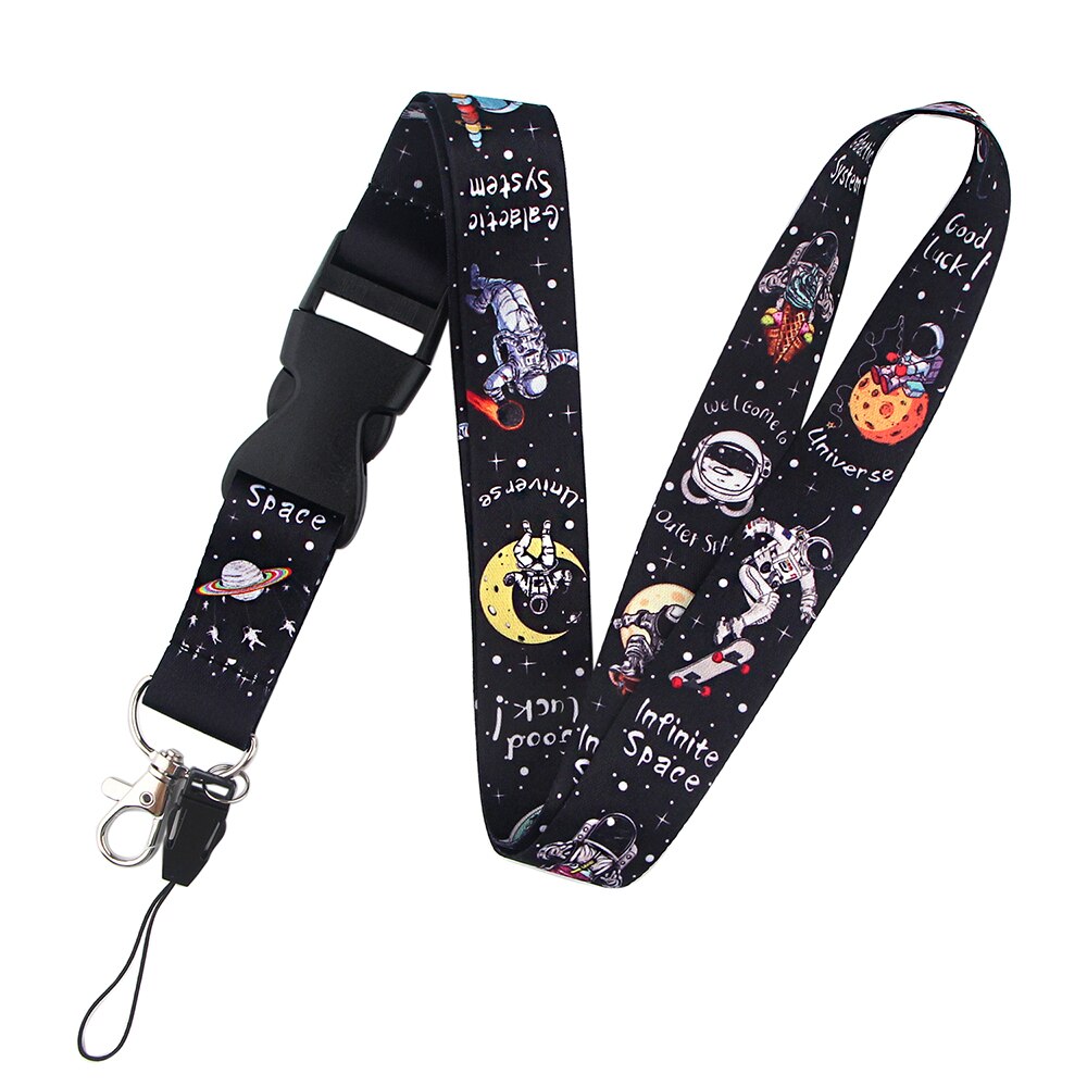 PC2057 Space Planet Astronaut Lanyard Badge ID Lanyards Mobile Phone Rope Key Lanyard Neck Straps Accessories: 6