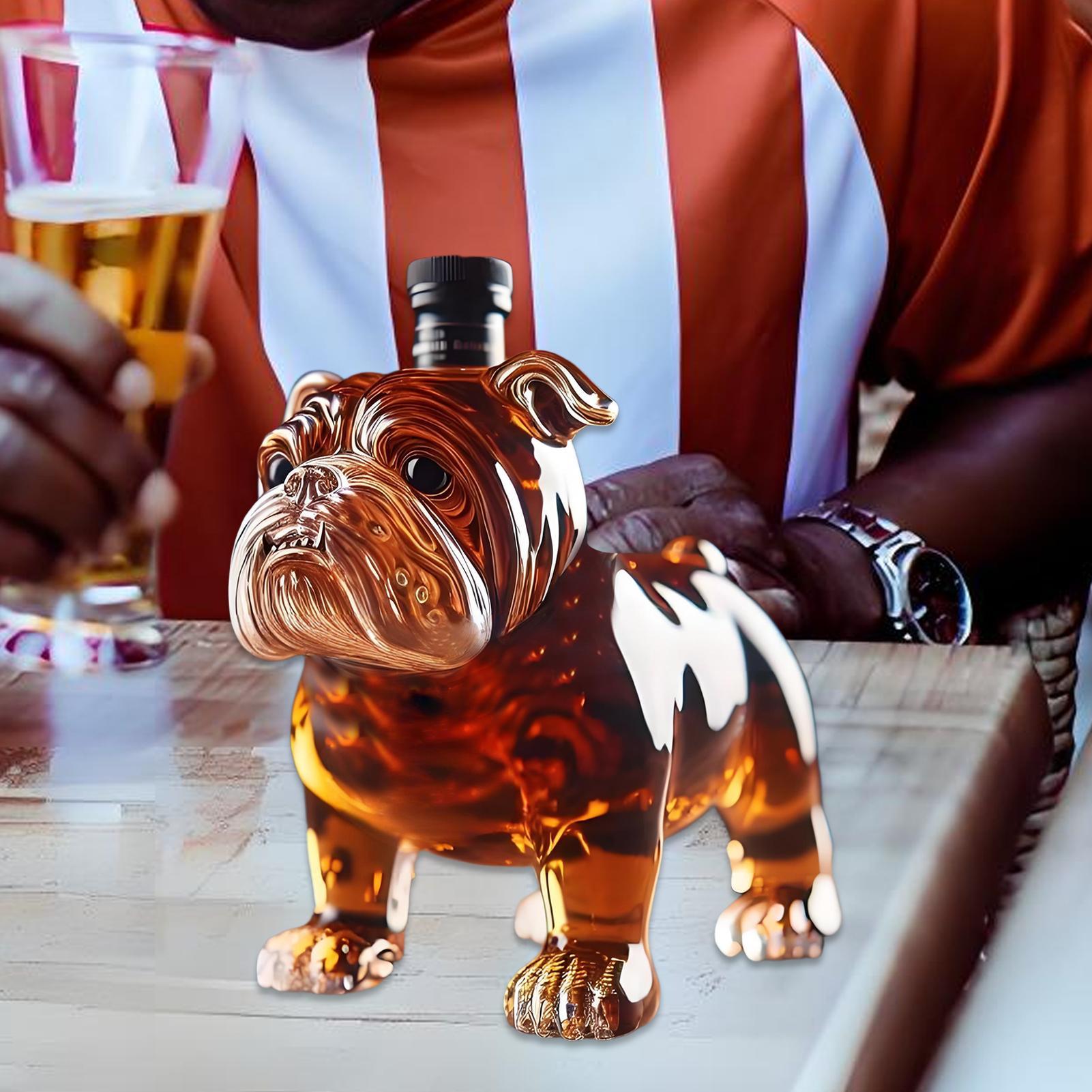 Whiskey Bottle Dog Decanter Bulldog Whiskey Bottle Funny Animal Bulldog Whiskey Glass Decanter For Bar Office Home Pub