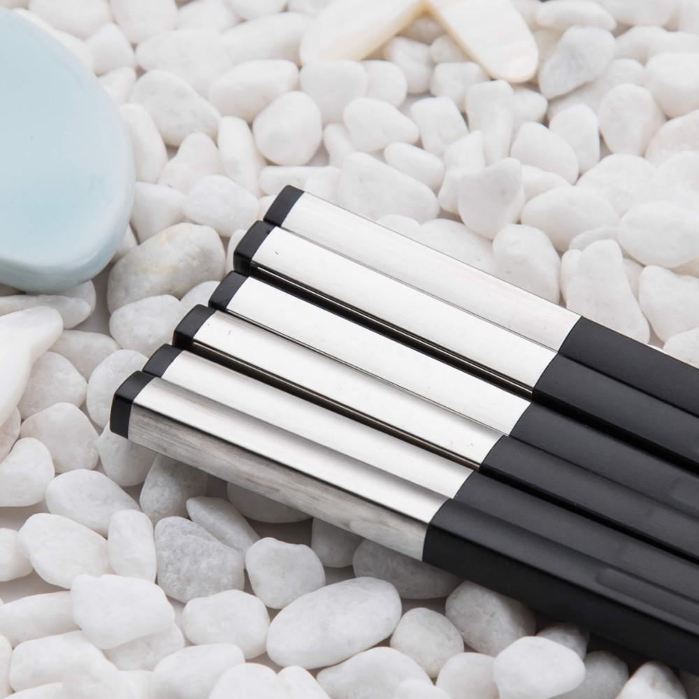 1 Pairs 304 Stainless Steel Head Chinese Alloy Chopsticks Non-Slip Reusable Chopstick For Sushi Food Sticks Kitchen Has: Default Title