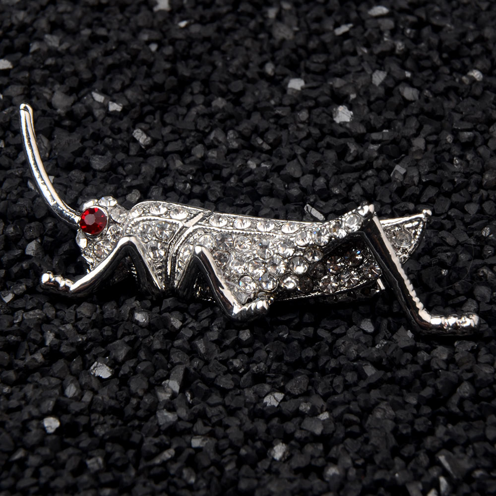 Chanfar Rhinestone Grasshopper Brooches Women Men Insect Brooch Pins For Wedding Party Brooch Jewelry