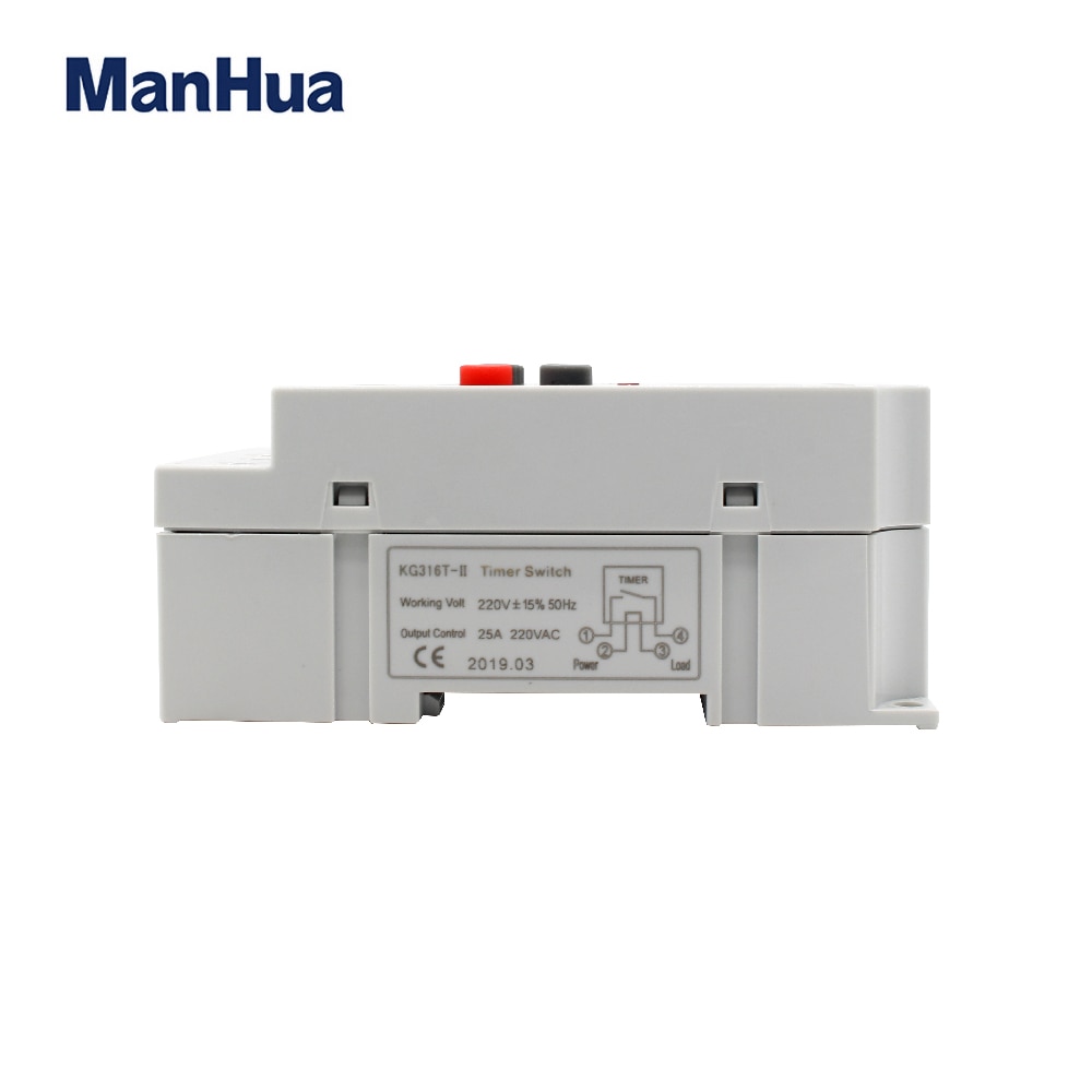 ManHua KG316T-II Digital Programmable Timer Din Rail Time Switch 220VAC 25A Digital Timer Switch For Home
