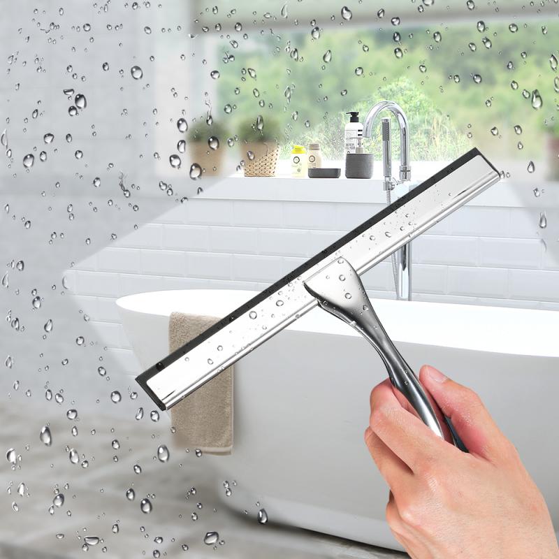 Stainless Steel Household Kitchen Window Cleaning Tool Window Glass Wiper With Hook Glass Cleaning Tools
