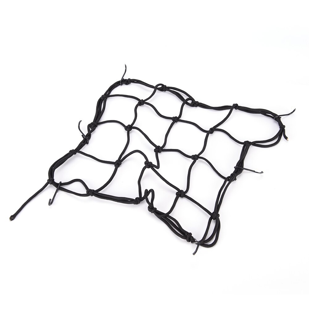 30 x 30cm 6 justerbare kroker til motorsykkelcykel svart kraftig elastisk strikk bagasje lastnett holder: misligholde tittel
