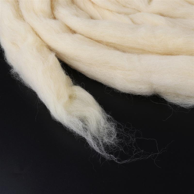 Natuurlijke Zwervende Wol Roving Fiber Vilt Ambachten Naaldvilten 200G Wolvilt Diy Handgemaakte Wollen Sliver (Galatea)