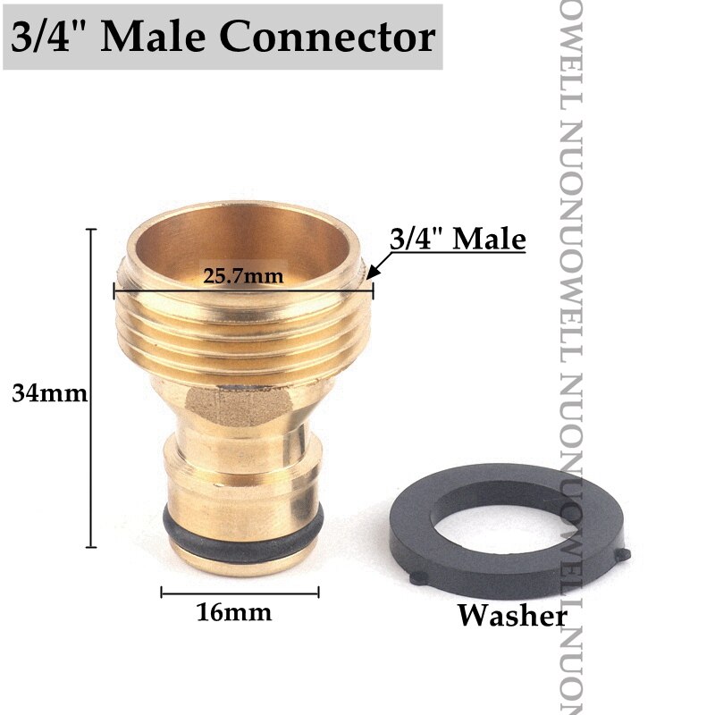 Conectores rápidos de cobre macho hembra G3/4 '', Conector de rosca para grifo de jardín, adaptador de manguera de riego, juntas rápidas, 1 ud.