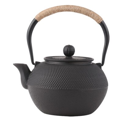 Gietijzeren theepot 1.2l gietijzeren oude ijzeren pot kokend water theepot zwarte stip deeltjes ijzeren pot kampeerkeuken voorraad: Default Title