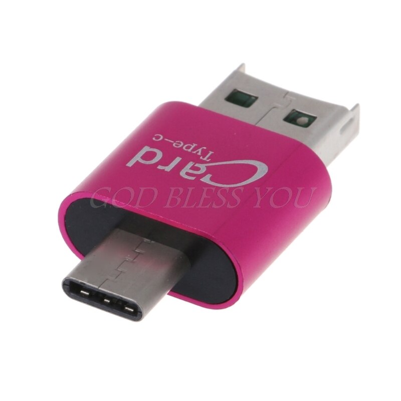 Mini leitor de cartão universal 3 em 1, leitor de cartão otg tipo c de alumínio com usb 3.0 para 2 ranhuras tf sd para telefones pc envio direto da gota