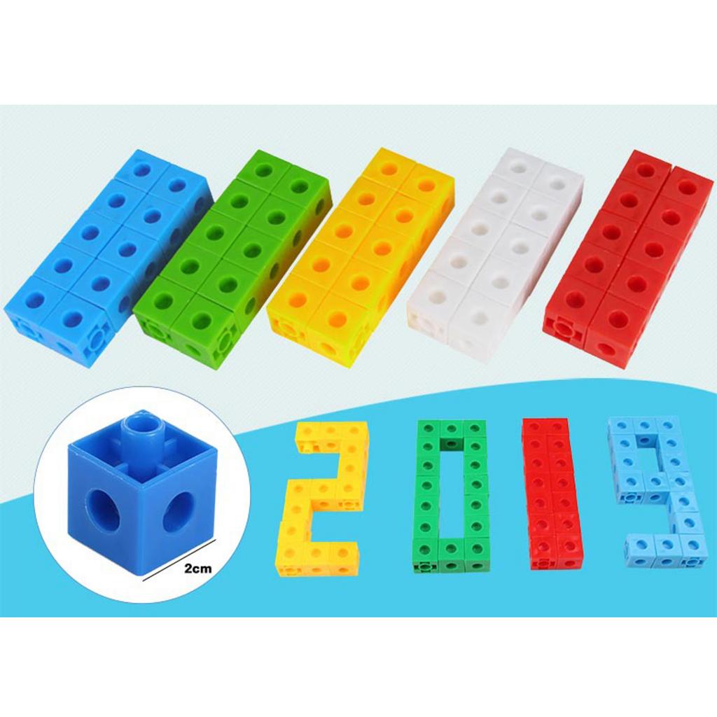 50Pcs/Set Math Link Cubes, Mathematics Learning Tool &amp; Educational Teacher Resource for Sorting, Measuring, Counting